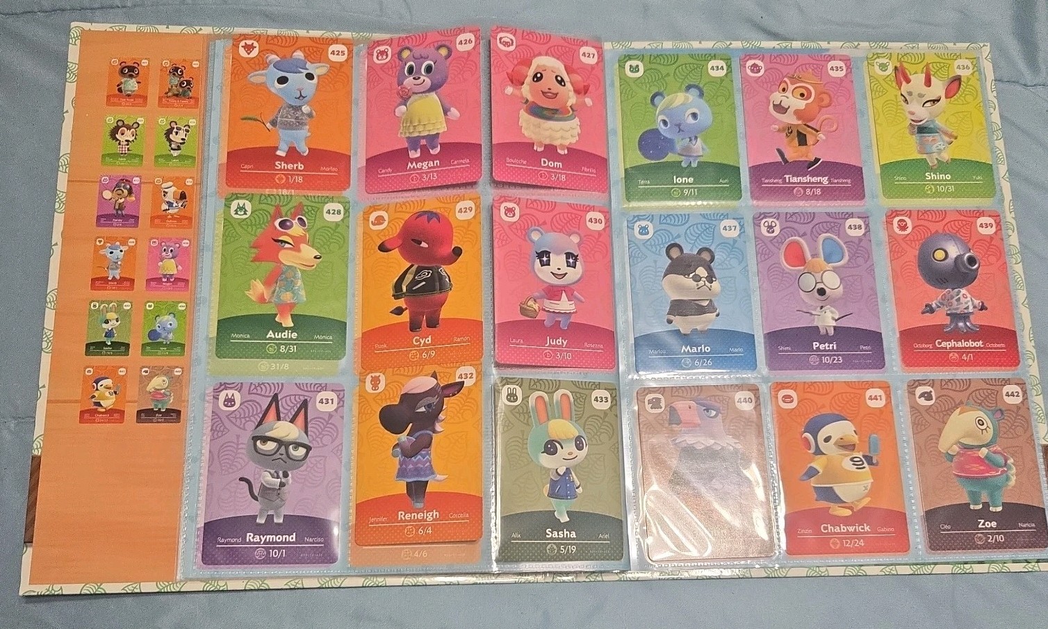 Complete Animal Crossing Series 5 Amiibo Cards & Album, Wisp, Flick, Niko, Ione