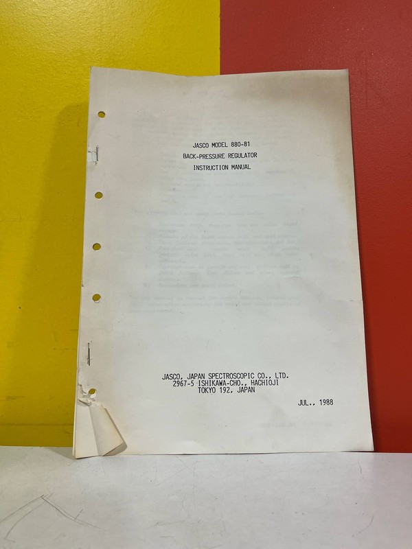 JASCO 880-81 System Instruction Manual