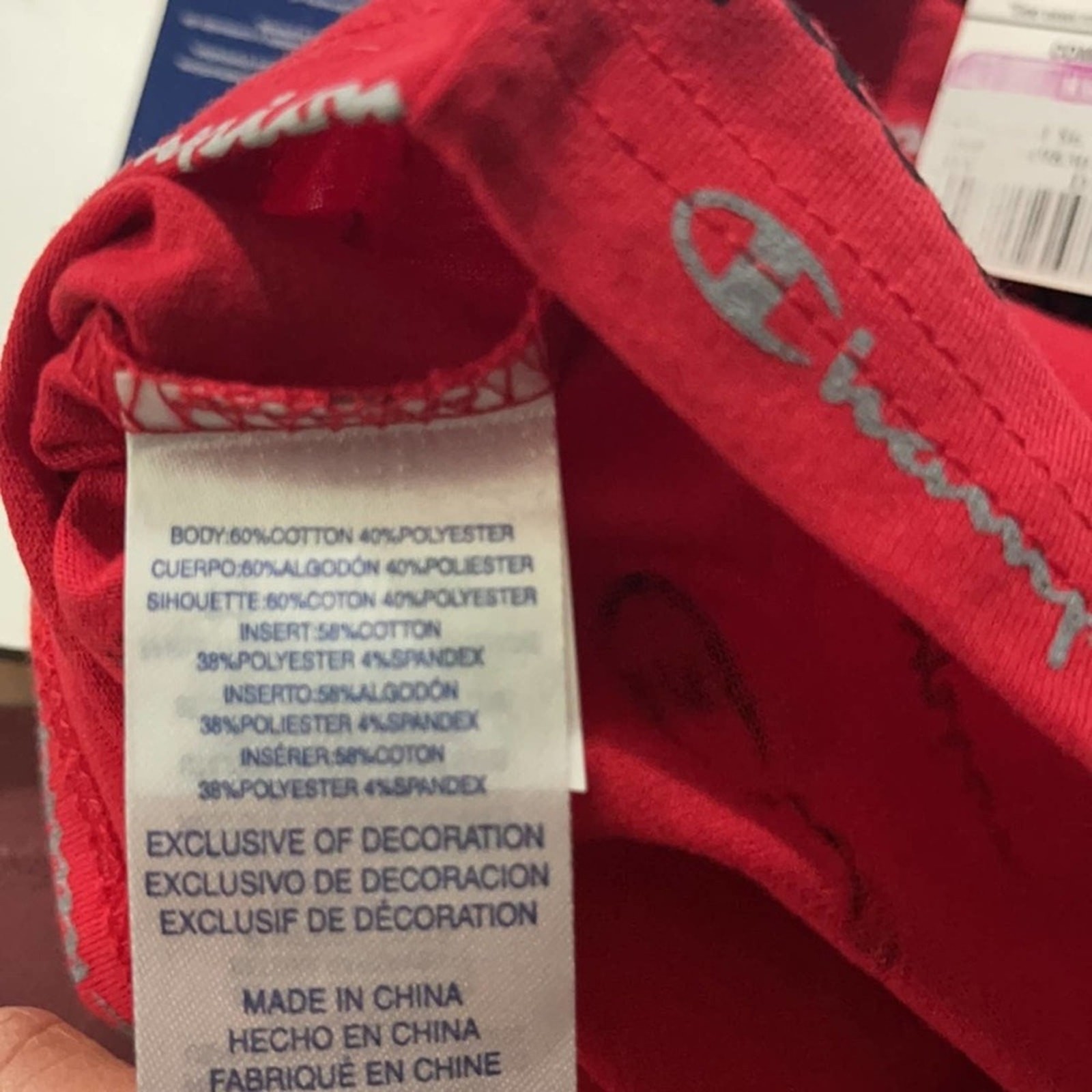0302 NEW Champion All Over Logo Red Shirt