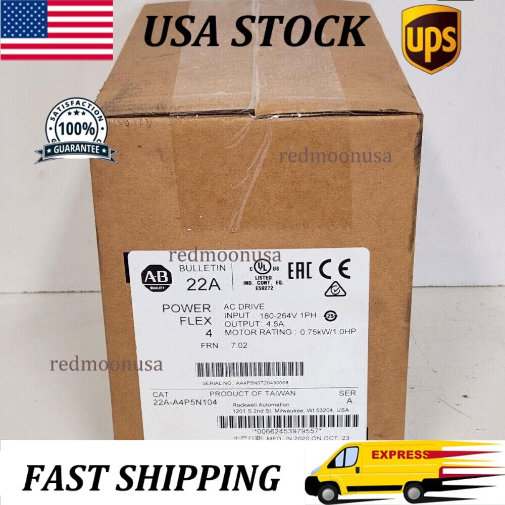 SEALED IN BOX! ALLEN-BRADLEY POWERFLEX 4 0.75KW 1.0HP AC DRIVE 22A-A4P5N104