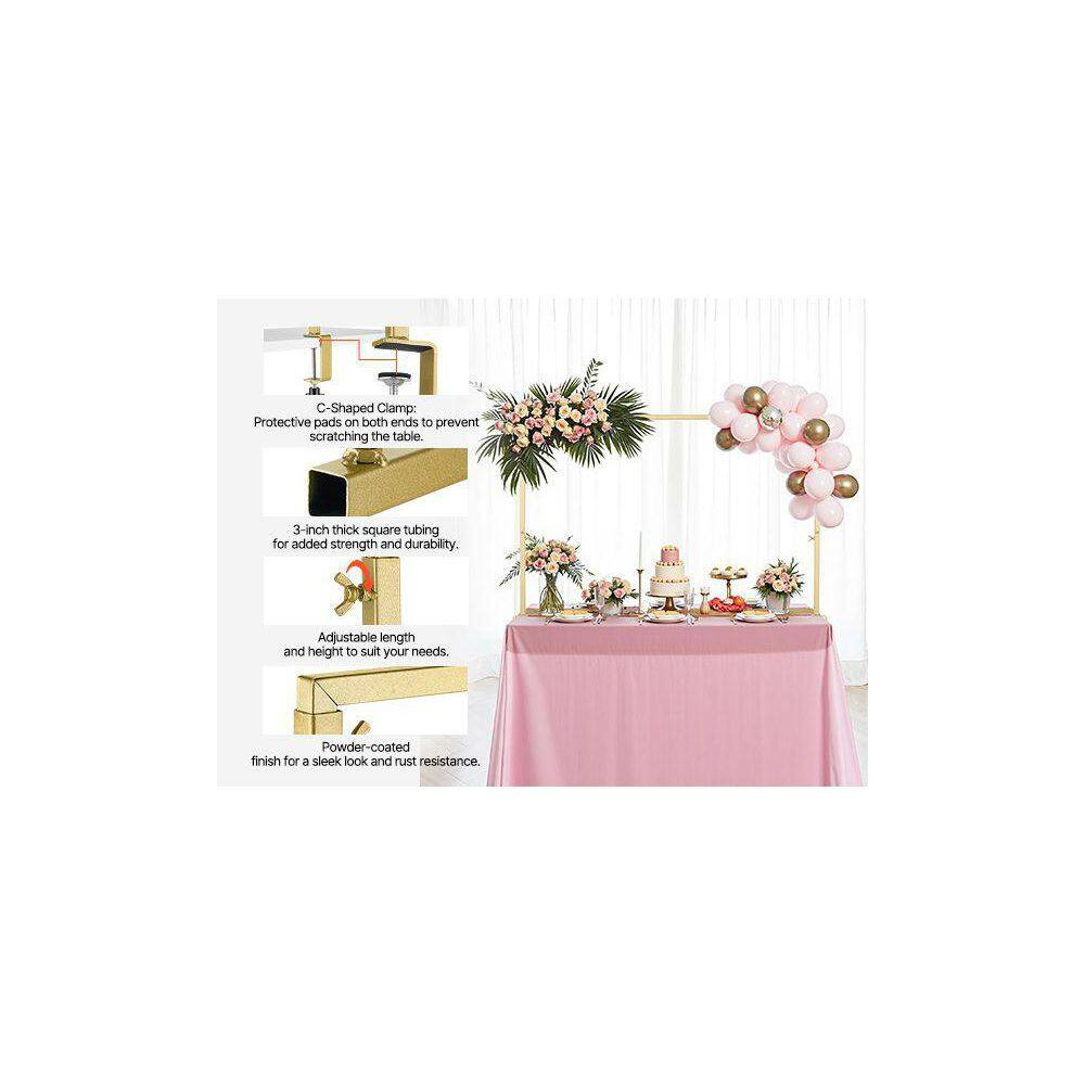 2-Pack Adjustable over the Table Arch Decorative Stand with Clamps Gold