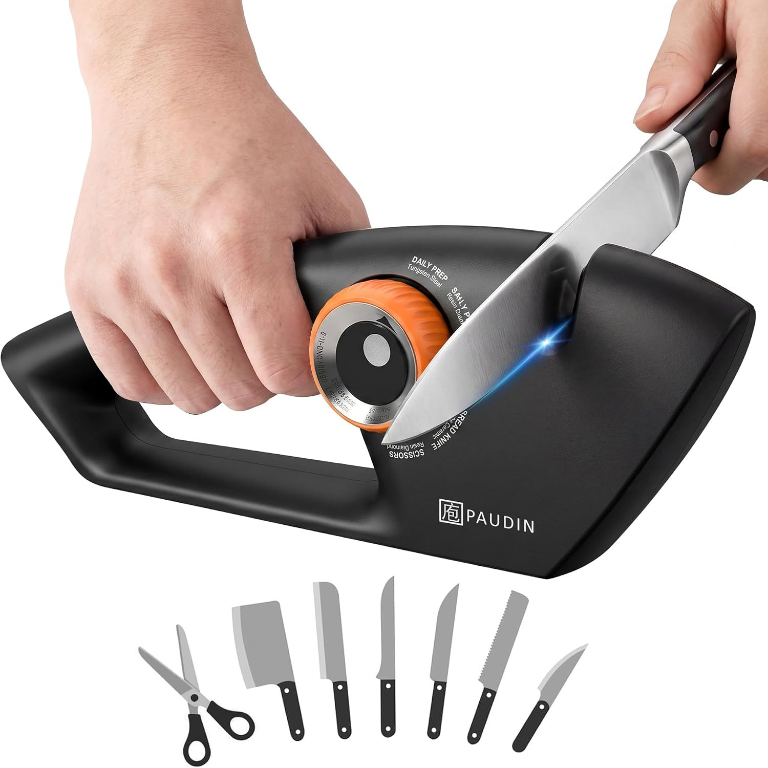 Precision 5-Stage Knife Sharpener, Fathers Day Dad Gifts, Manual Sharpening for