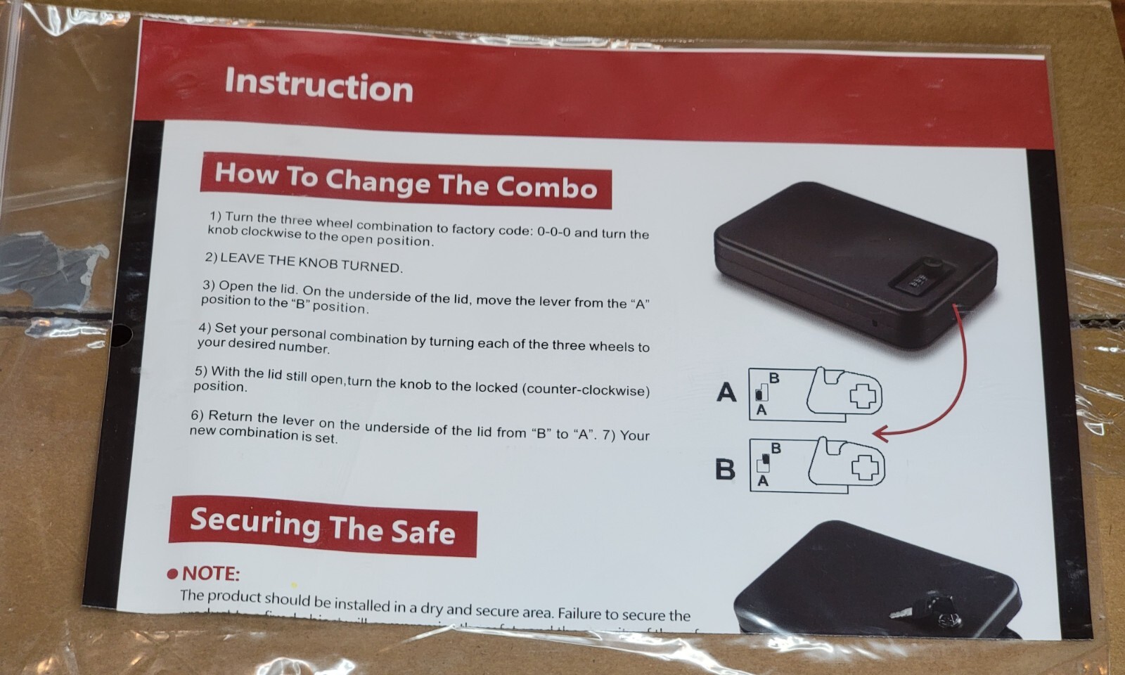 Younion Pistol Safe Portable Travel Gun Safe Handgun Lock Box