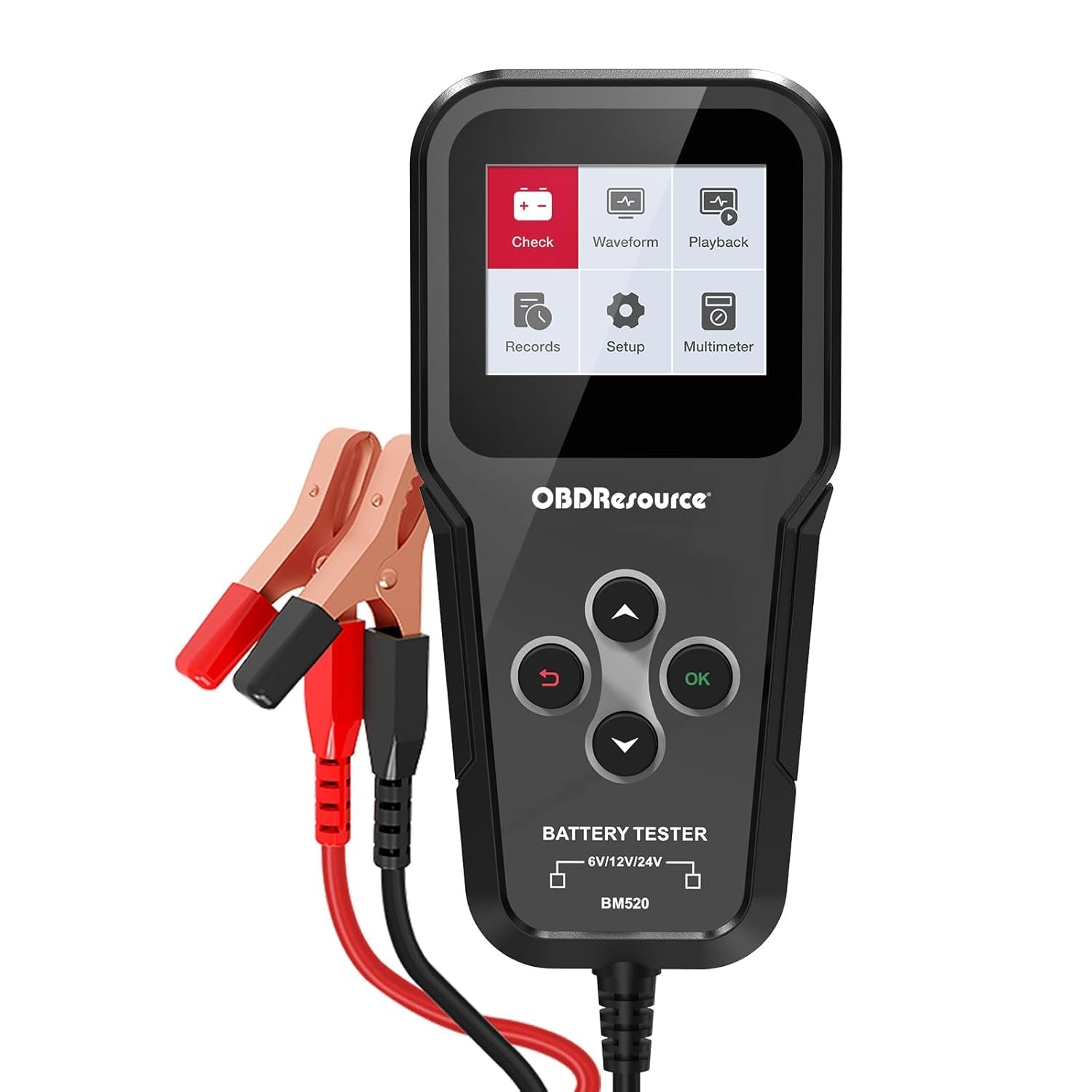 BM520 6V/12V/24V Auto Car Battery Tester Charging Cranking Test Analyzer 2000CCA