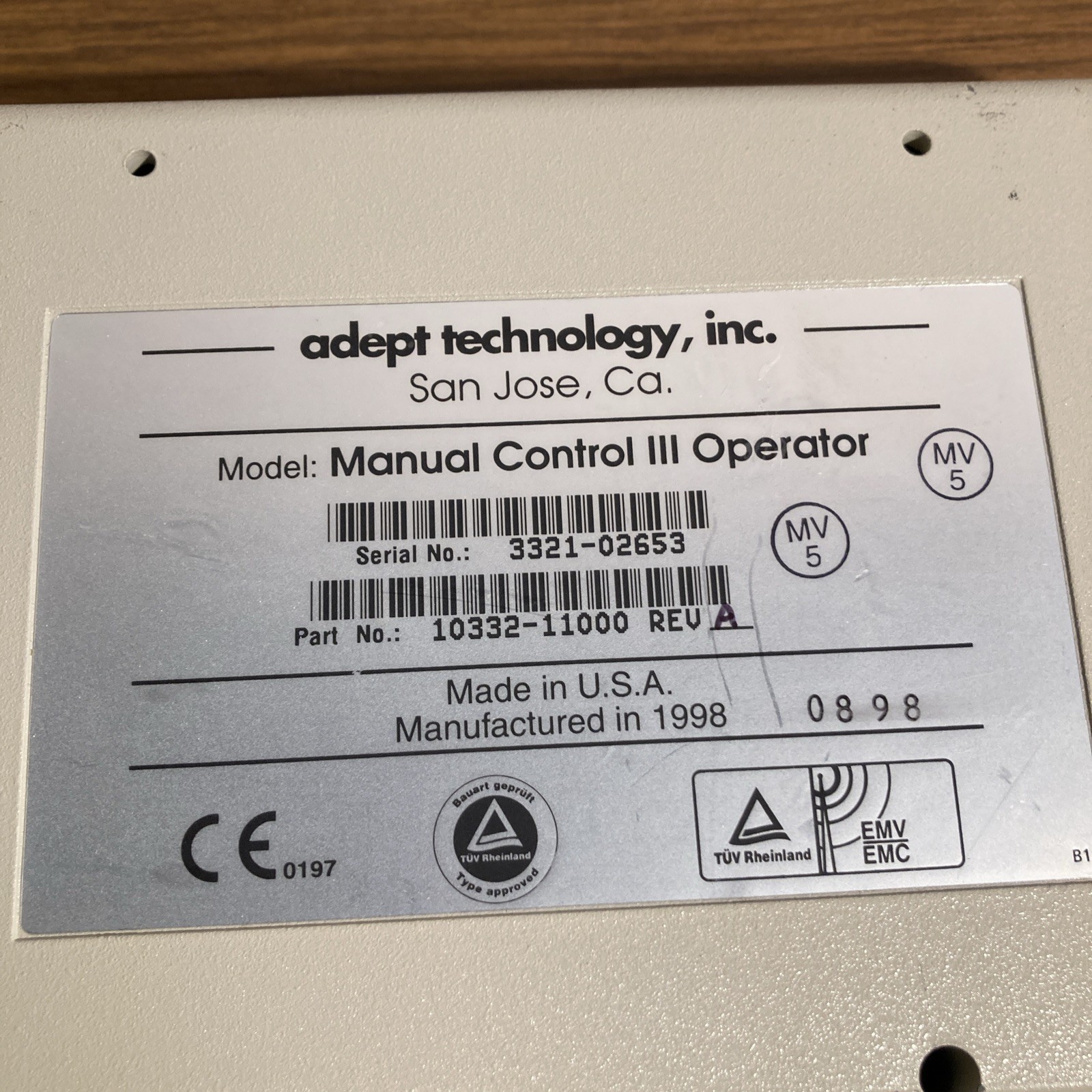 Adept 10332-11000 Rev A Teach Pendant