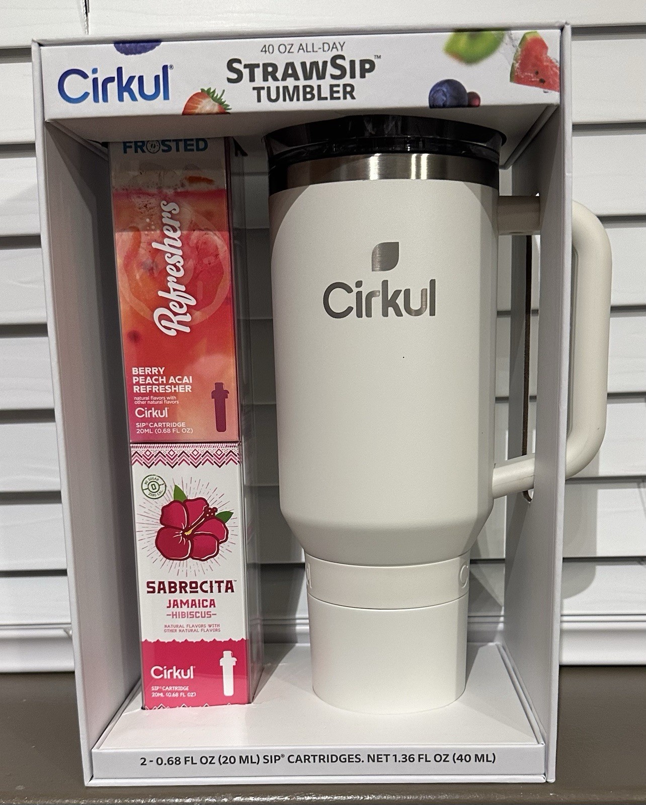 Cirkul Pearl White All-Day StrawSip Tumbler Starter Kit - 40oz
