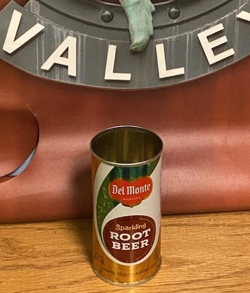 Del Monte Root Beer Flat Top Can Old Vintage Soda Can  San Francisco Ca