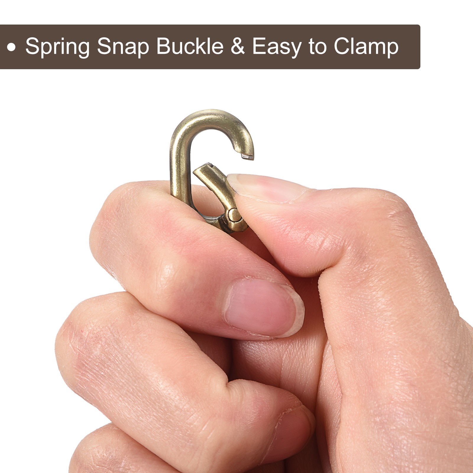 0.83" Spring Oval Ring Snap Clip Trigger for Bag Purse Keychain, 4Pcs Bronze