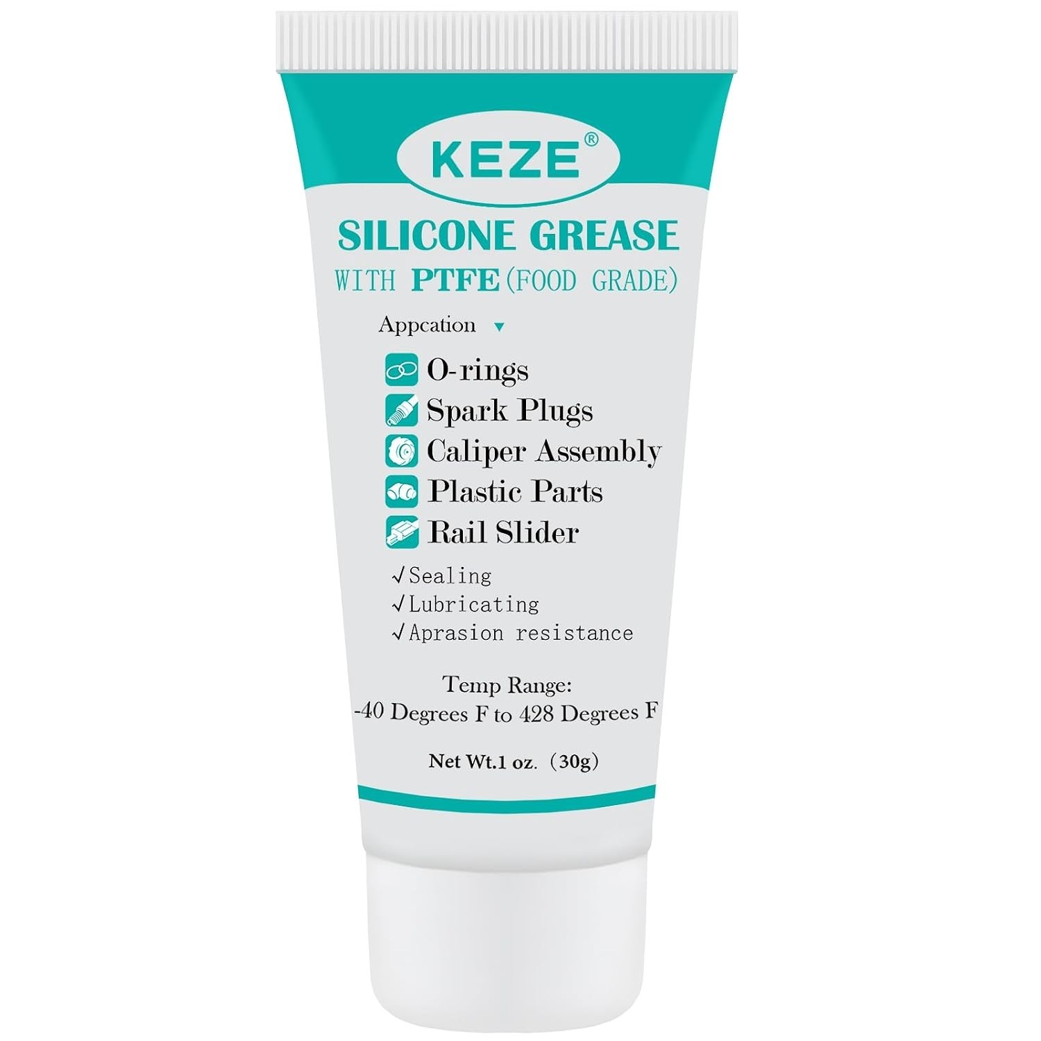 KEZE 92003 Silicone Grease with PTFE,Teflon-Based Lubricant Silicon Grease Tube