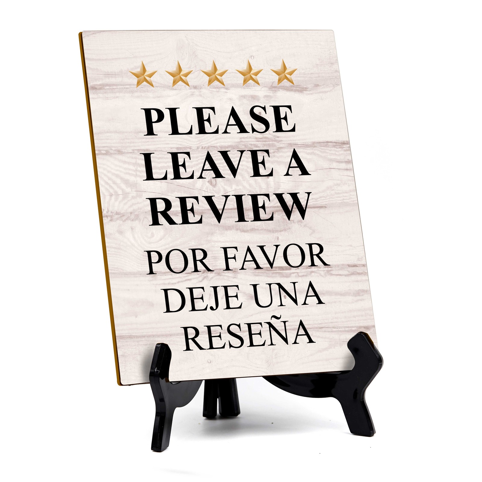 Front Desk Bilingua English and Spanishl Table Signs with Acrylic Stands (6x8“)