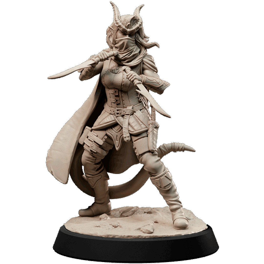 D&D Tiefling Fighter Rogue 32mm Scale Mini TTRPG