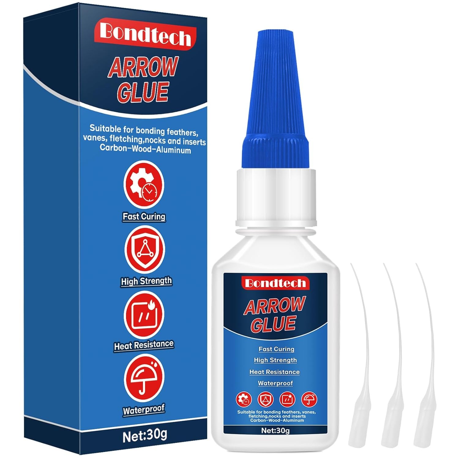 Arrow Glue 30 g, Fletching Glue, Instant & Clear Adhesive for Carbon Arrows, Fle