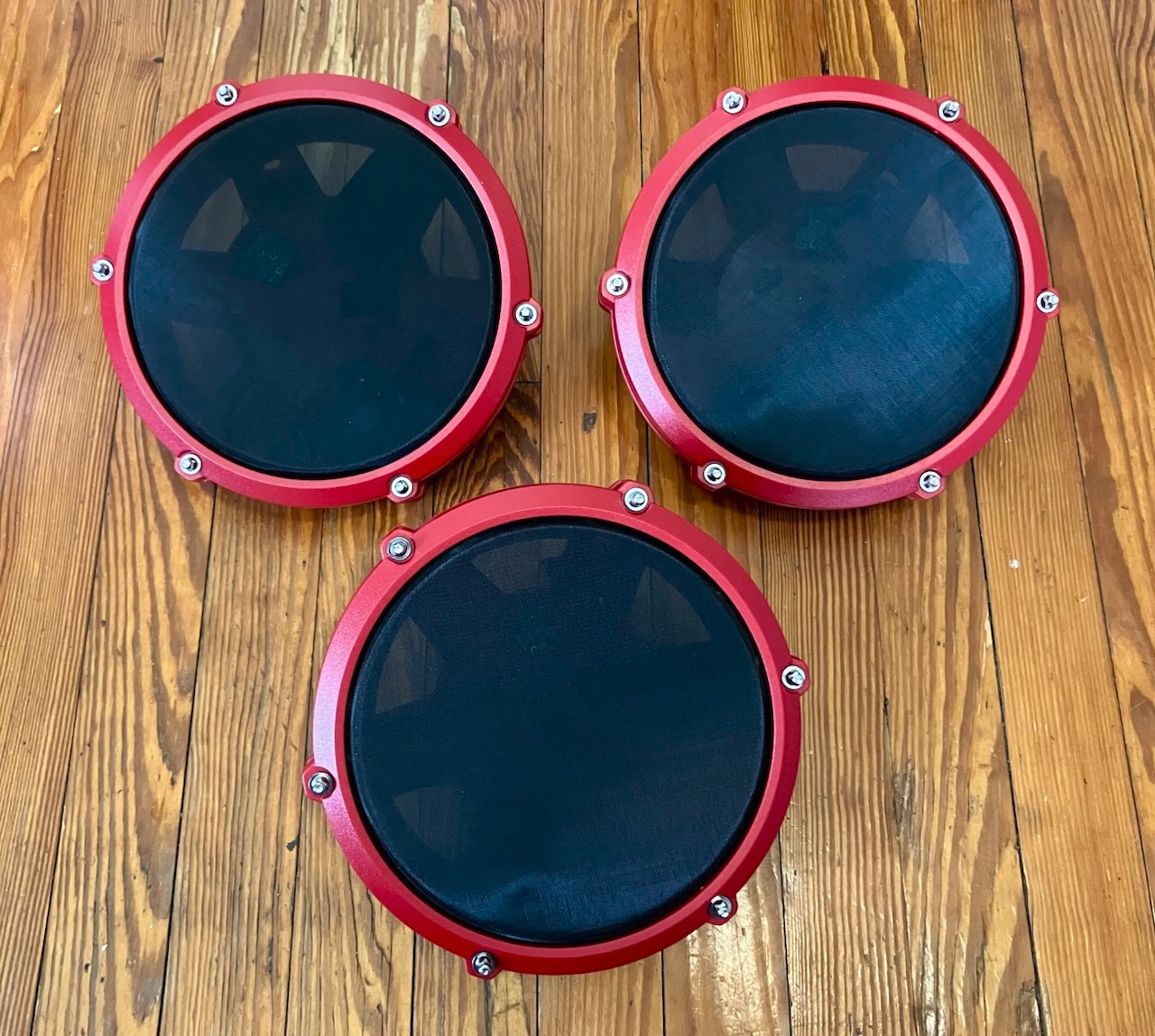 3 Red Alesis 8” Tom Mesh Drum Pads NEW (1 Zone) Nitro Max SE