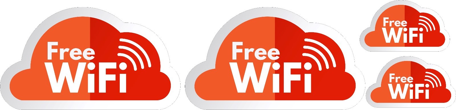 free wifi sticker kit wi-fi zone stickers showcase orange red cod129