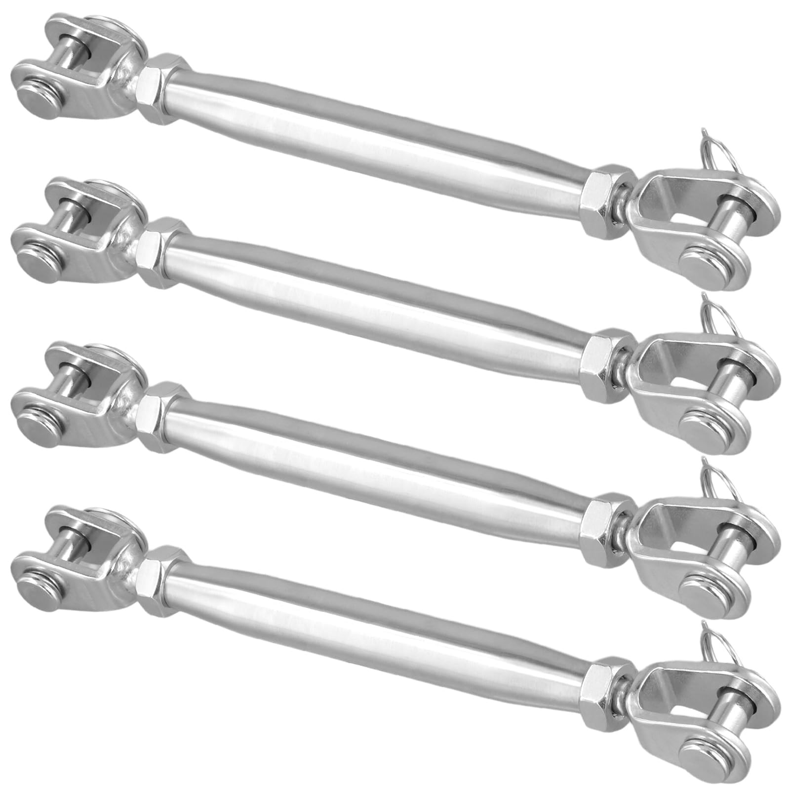 4 PCS 3/8 Inch 304 Stainless Steel Turnbuckles Wire Tensioner Jaw To Jaw