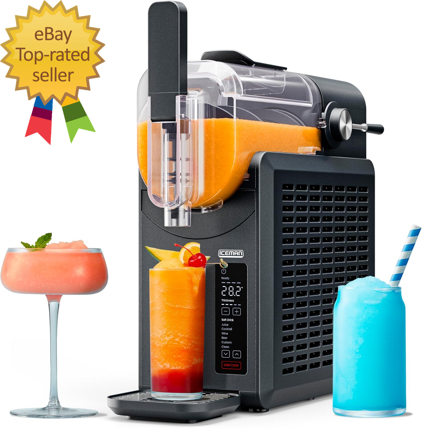 Ease 68Oz Slushie Machine  48Oz Liquid Capacity Frozen Drink Maker with5 Presets