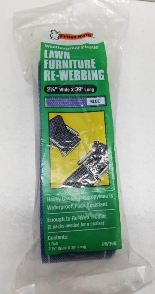 Frost King Lawn Chair Webbing  BLUE  #PW39B  2.25" Wide    NEW sealed