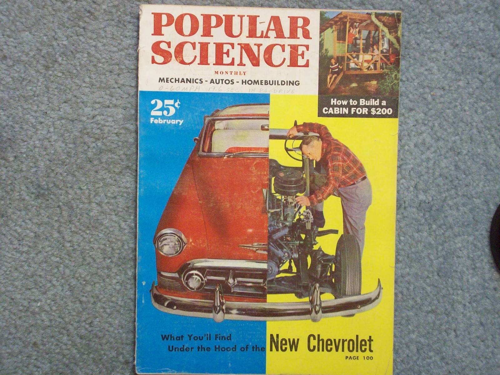 1953 POPULAR SCIENCE FEBRUARY  HOW TO BUILD A CABIN  UNDER THE HOOD OF A NEW CHE