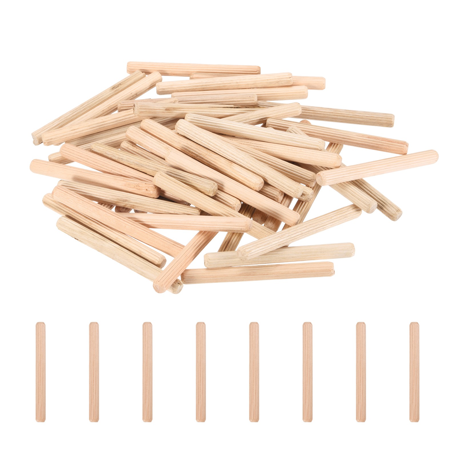 1/3 Wooden Dowel Pins, 68 Pcs 80mm Hardwood Crafts Furniture Woodwork