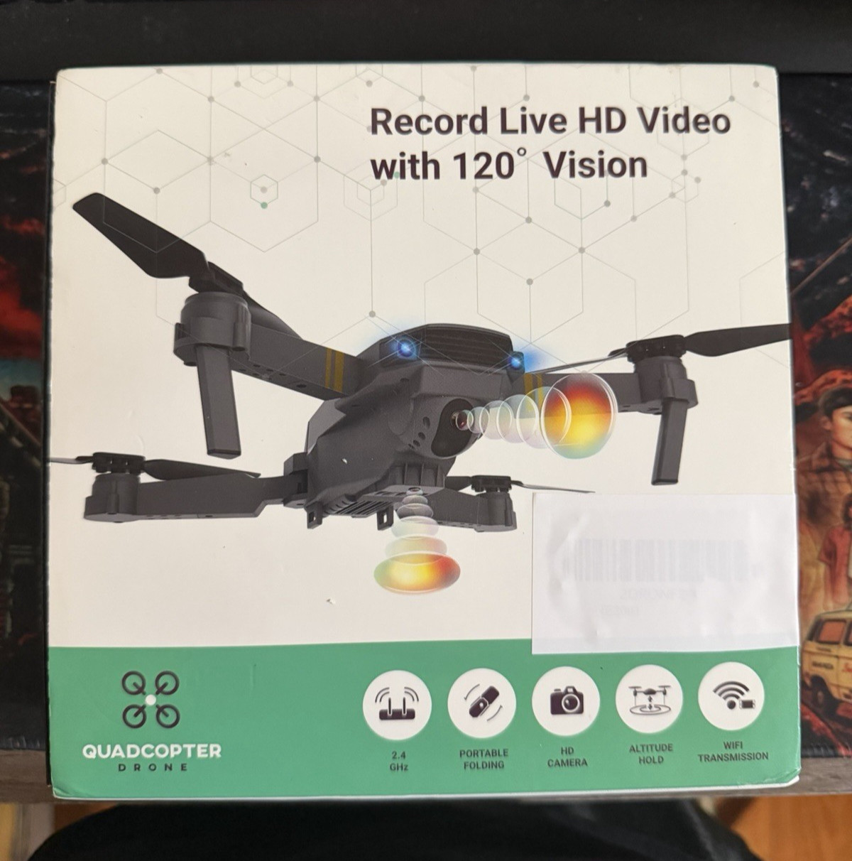 QUADCOPTER DRONE - Record Live HD Video with 120 Vision+ Xtra Rotor NIB