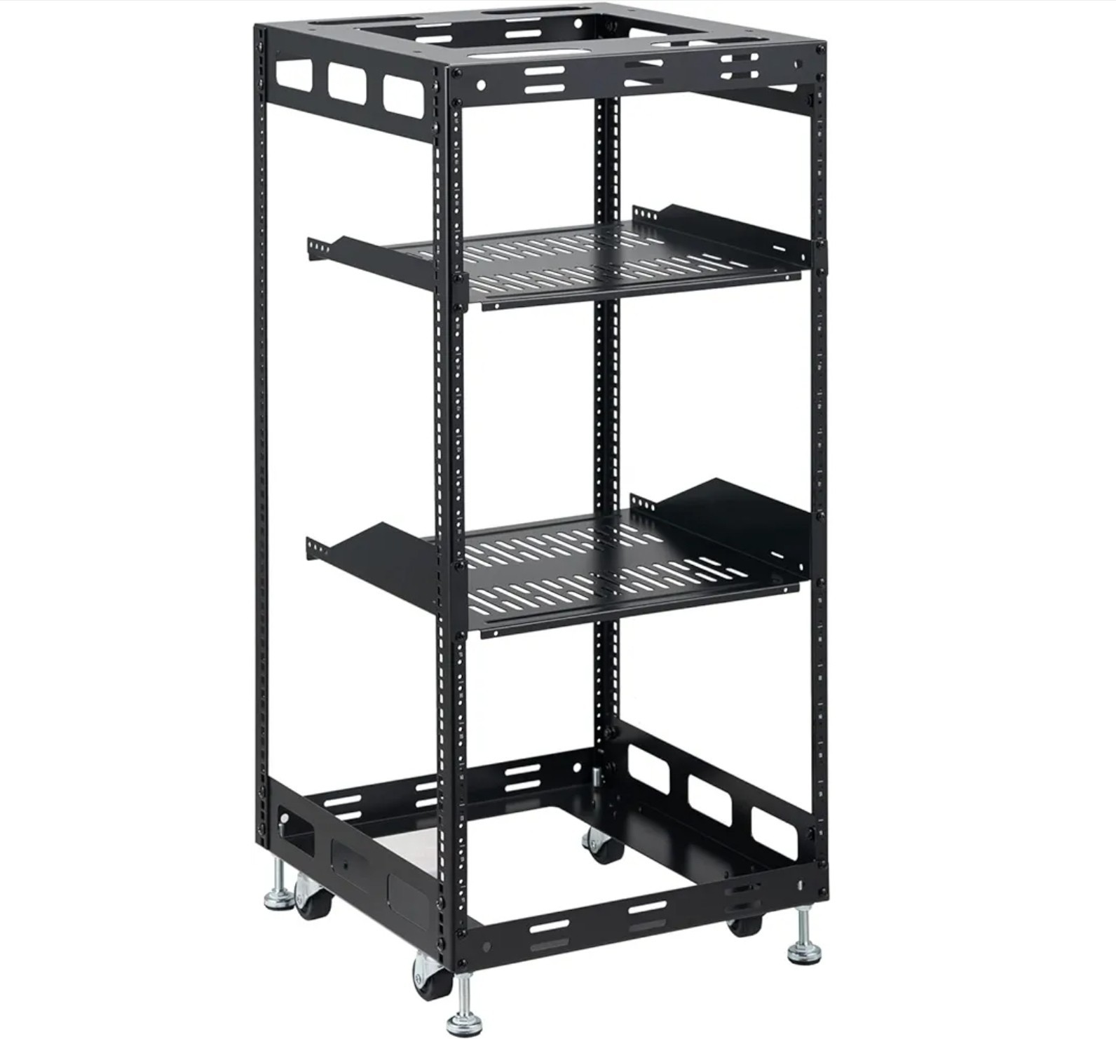 20U Open Frame Network Rack for IT & AV Gear, AV Rack Floor Standing or Wall Mou