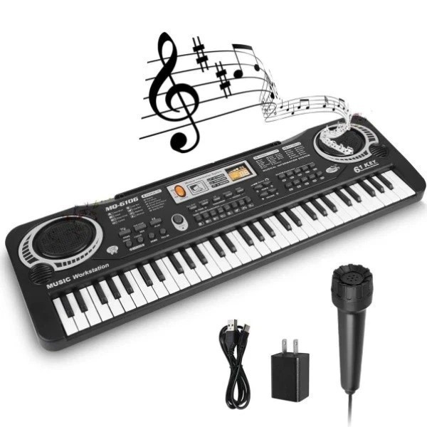 61 Keys Digital Music Electronic Keyboard Electric Piano & Microphone Xmas Gift