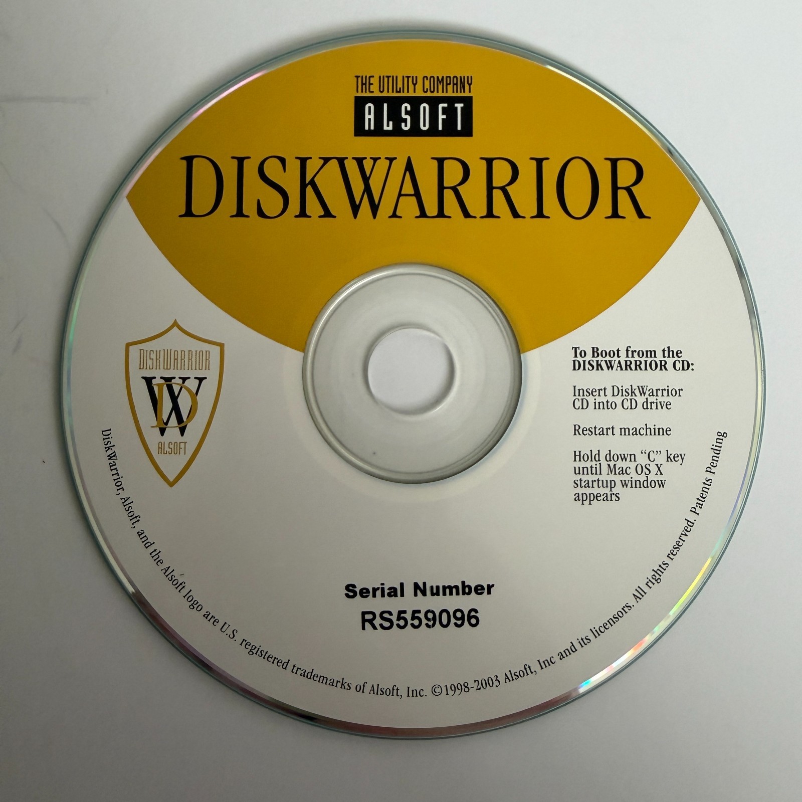 Diskwarrior Software For Mac CD- Rom Disk With Serial Number Alsoft