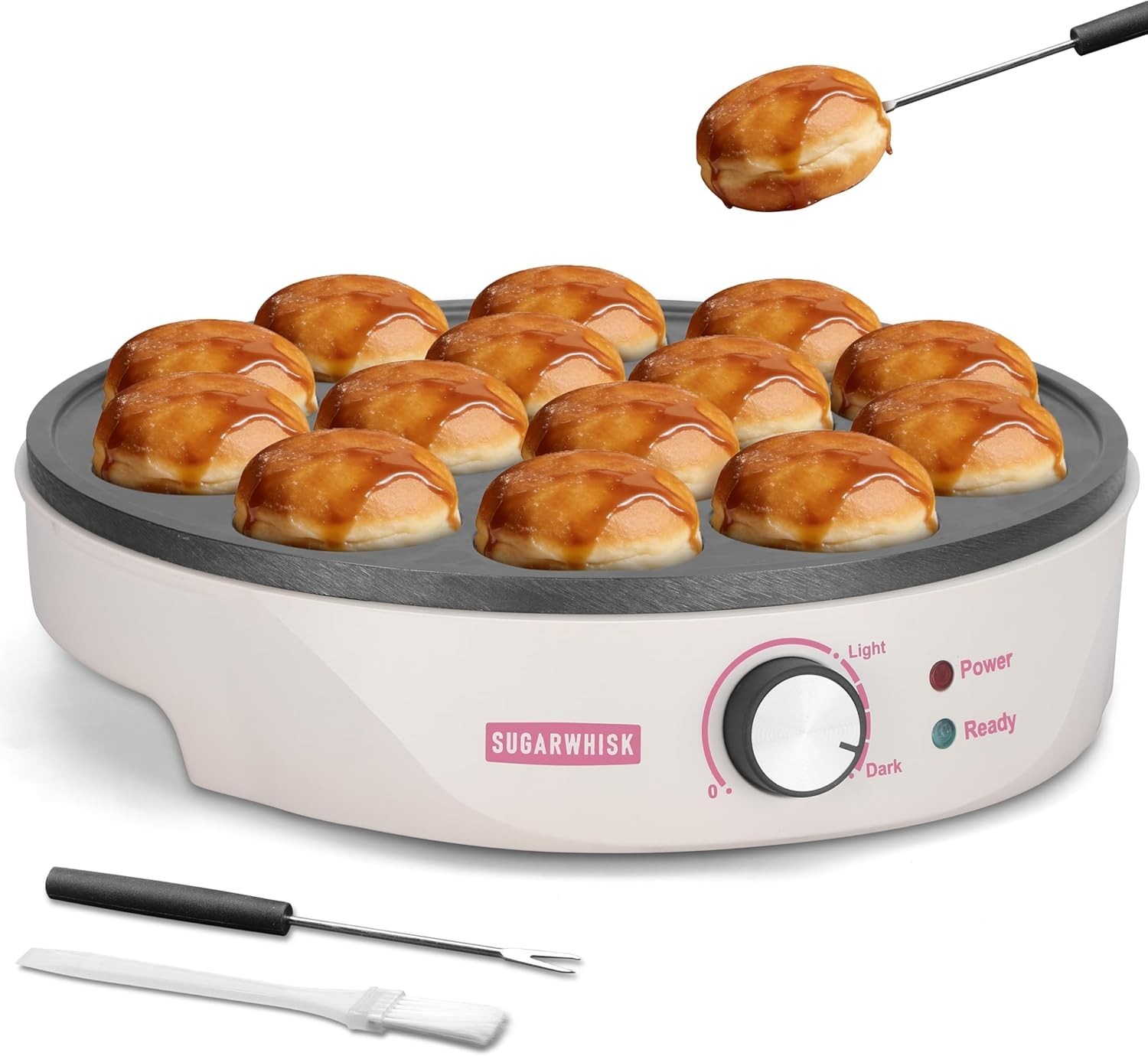 Mini Pancakes Maker Machine with 14 Larger & Deeper Grooves, Electric Mini Pa...