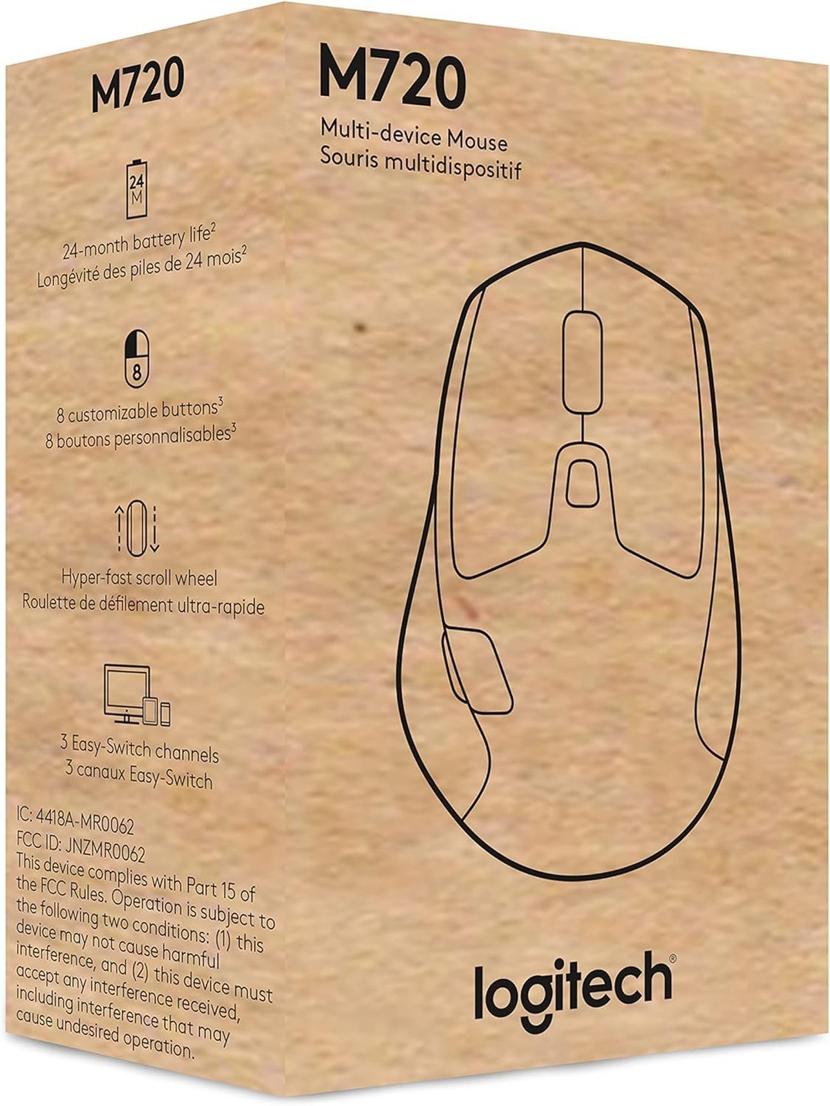 Logitech M720 Triathlon Multi-Device Wireless Mouse, Bluetooth, USB Unifying ...