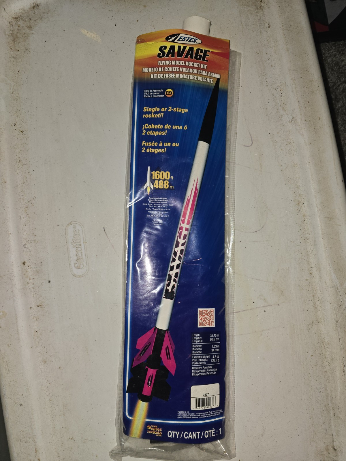 Estes Savage Space Rocket Unassembled Kit Rockets & Space White/Pink/Black