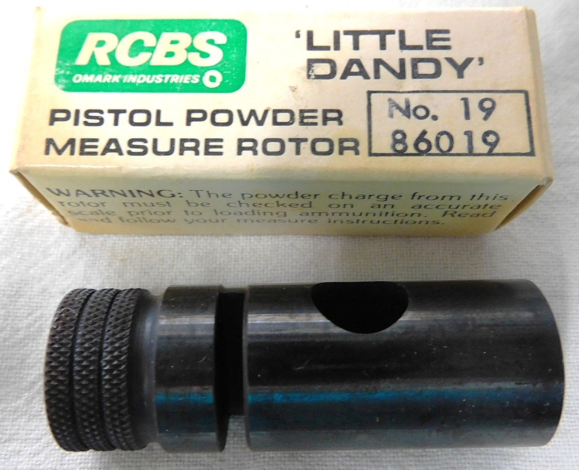 RCBS LITTLE DANDY PISTOL POWDER MEASURE ROTOR #19 - #86019 + POWDER CHART