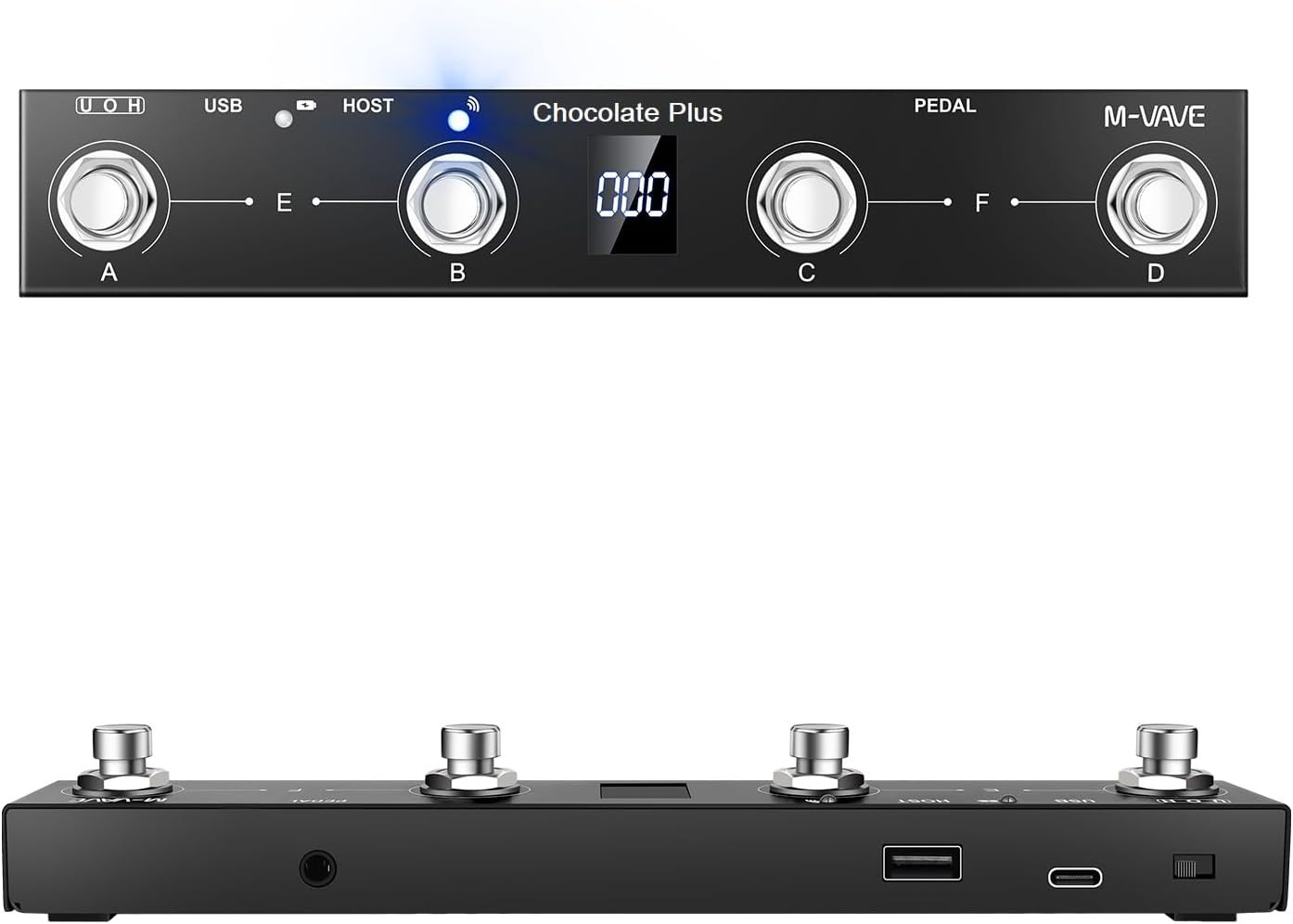 Chocolate plus Wireless MIDI Foot Controller 4 Buttons BT Rechargeable