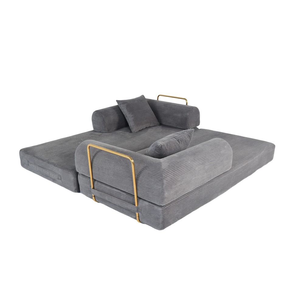 Foldable Sofa Bed 75", 3-Seater Sleeper w/ Memory Foam for Apartment