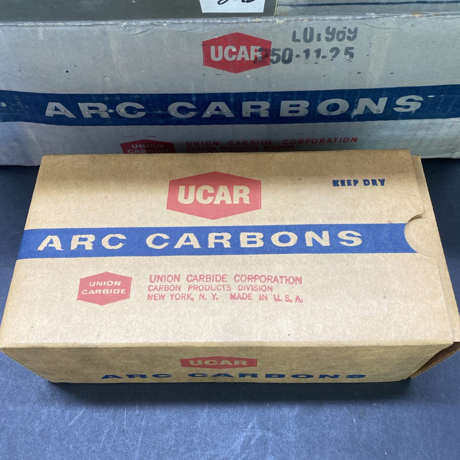 UCAR ARC CARBONS BOX OF 50 cat no. L3609  11mmX8” FREE SHIPPING