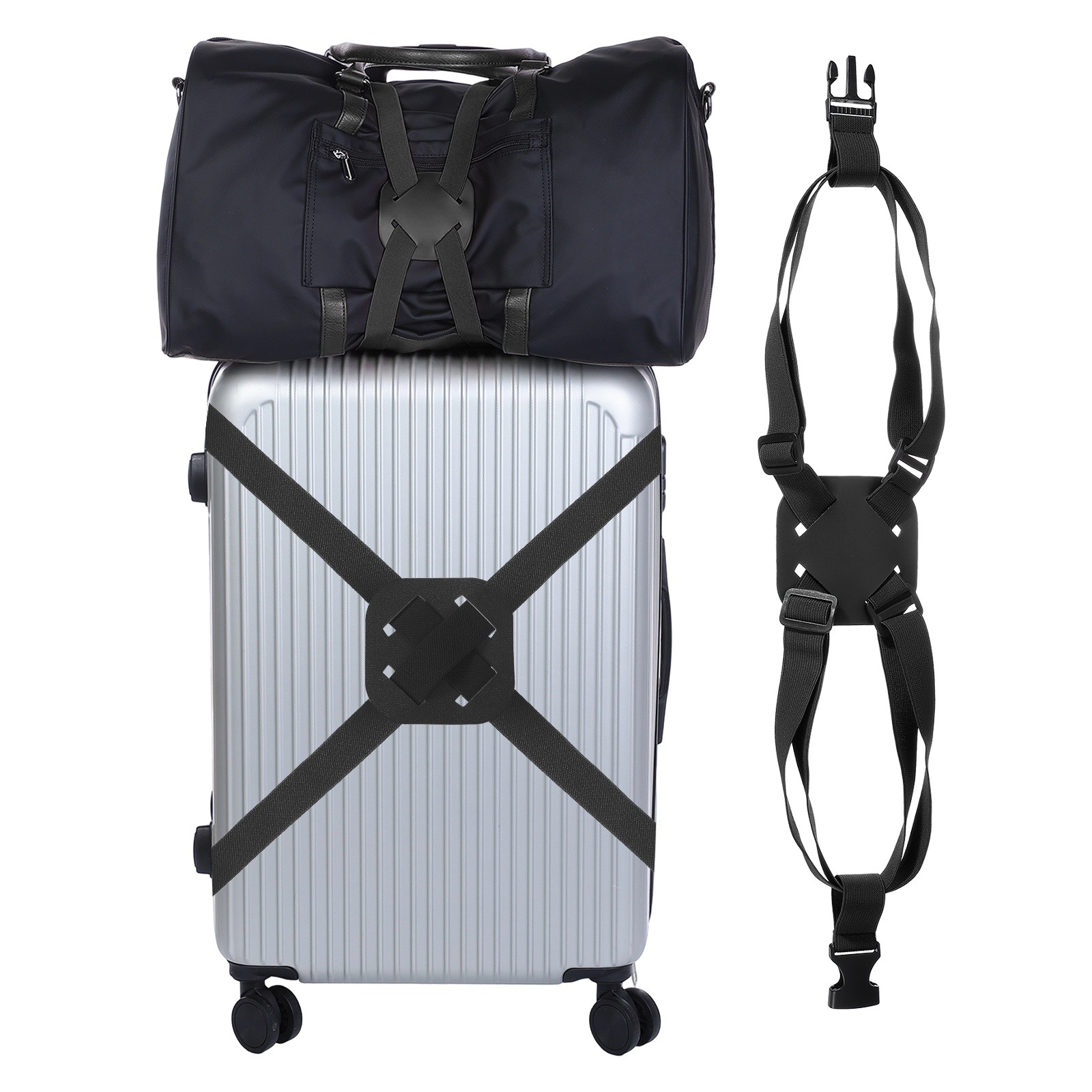 Luggage Straps Bag Bungees for Add A Bag, Suitcase Elastic Strap, Black
