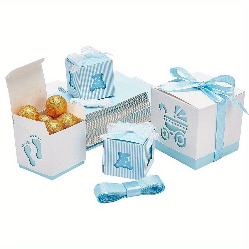 1bag 30 sets 3 style Paper Gift box Wedding tion with Polyester Ribbon