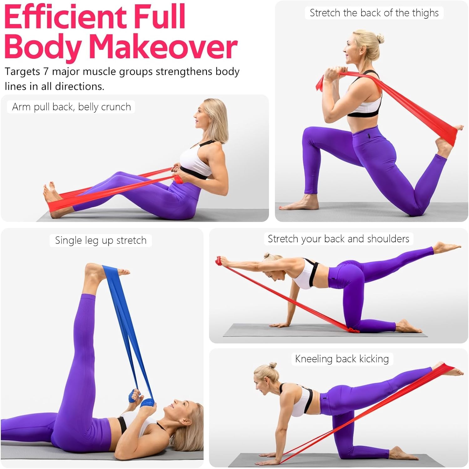 Resistance Bands for Working Out Exercise Bands for Physical Therapy Stretch Rec