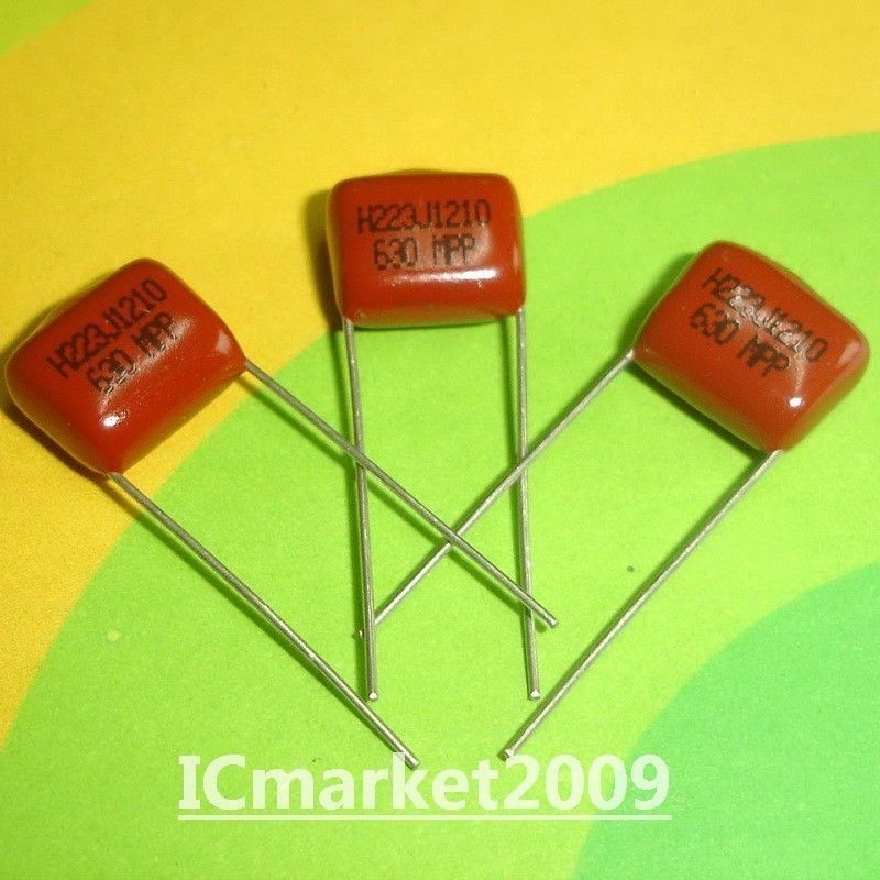 100 PCS CBB 223J/630V 22nF 0.022uF 630V 223 Metallized Film Capacitor Pitch 10mm