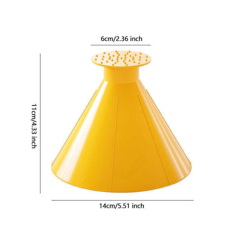 4PCS Magical Car Windshield Ice Snow Remover Scraper Tool Round Funnel Cone  ←