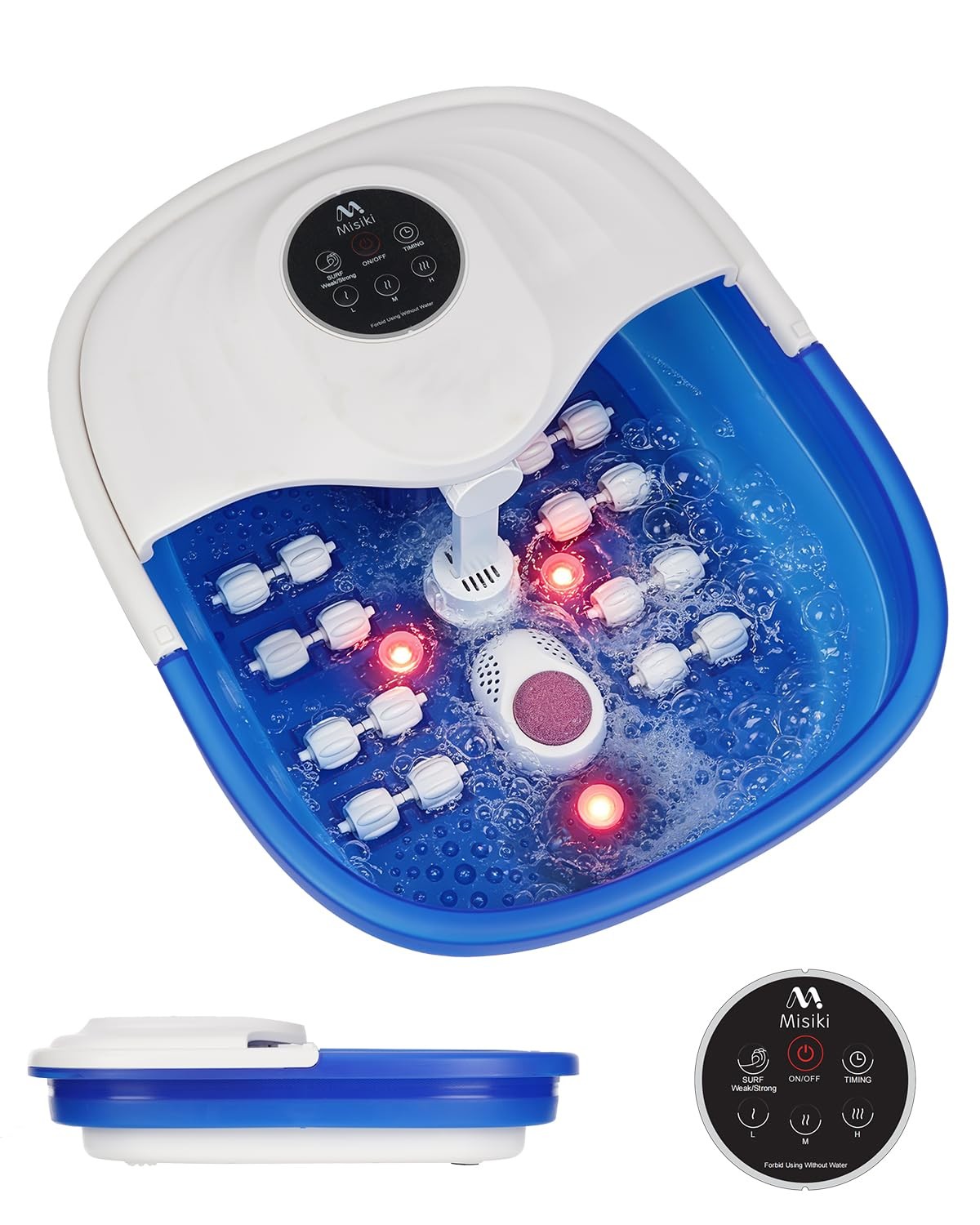 Collapsible Foot Spa Bath with Heat, Remote Control & 16 Massage Rollers, Fas...