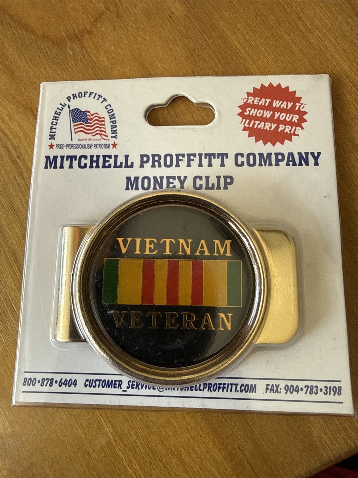 VIETNAM VETERAN SERVICE RIBBON LOGO  MILITARY MONEY CLIP