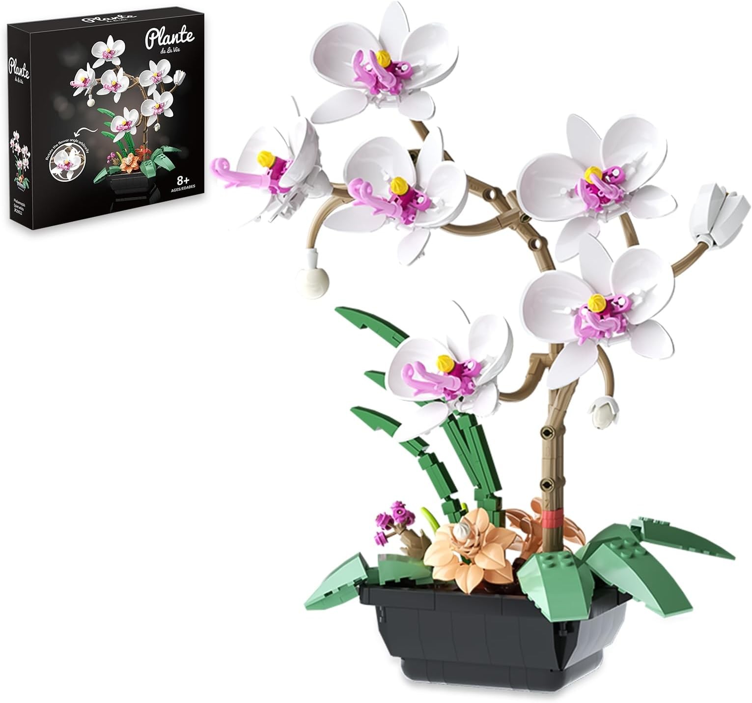 Orchid Flower Building Block Set, Orchid Botanical Collection for Home & Offi...