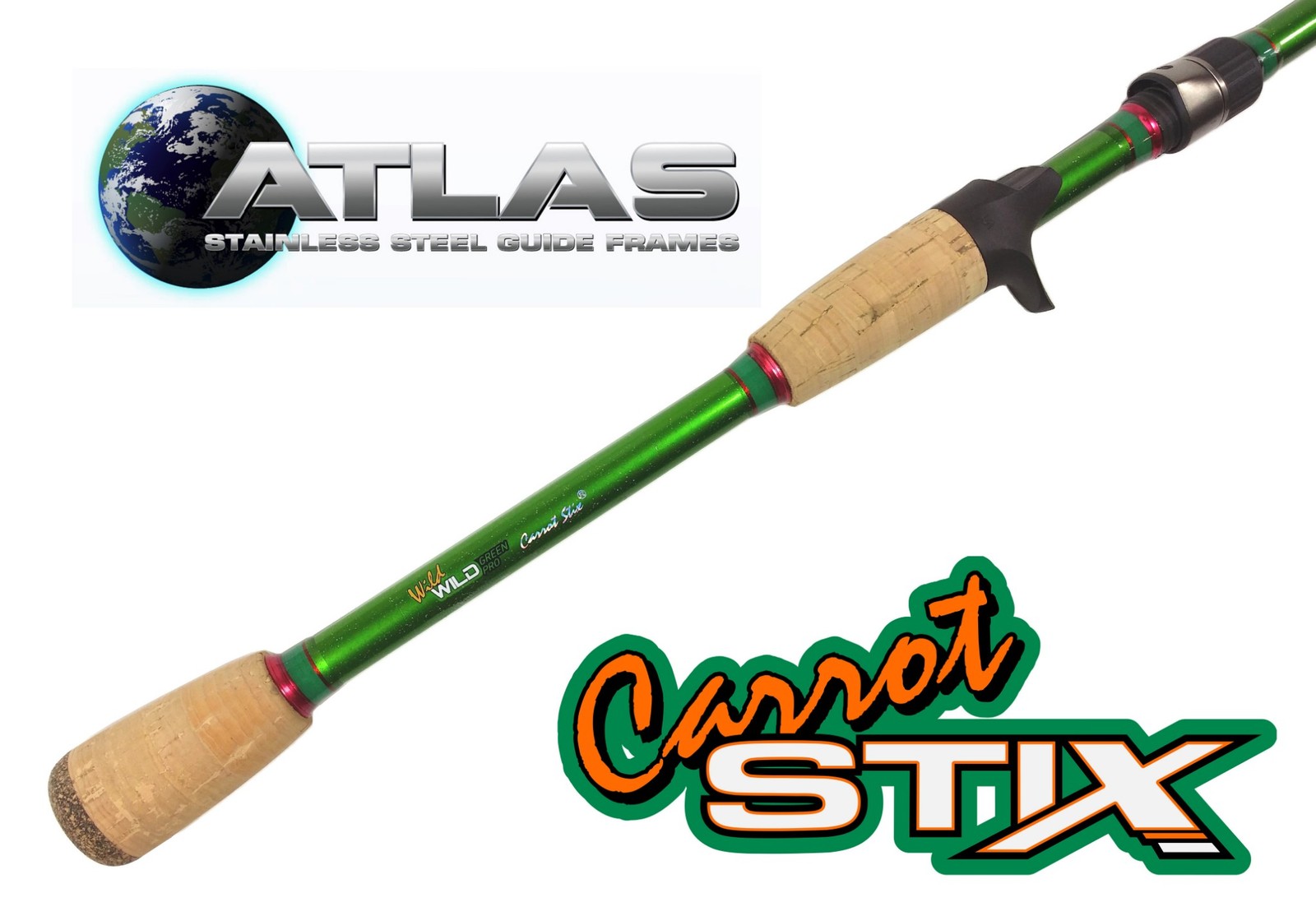 1Pc Carrot Stix CASTING 7' -7' 6" Medium Light -MH Green PRO Inshore Fishing Rod
