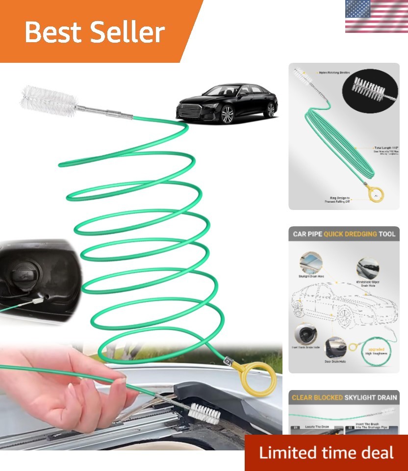 Effortless Drain Cleaning Tool - 120 Inch Flexible Cleaner for Vehicles