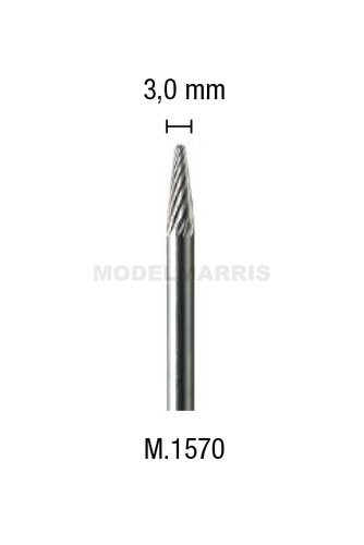 Pg Mini M.1570 Tungsten Carbide Tapered End Mill 3Mm