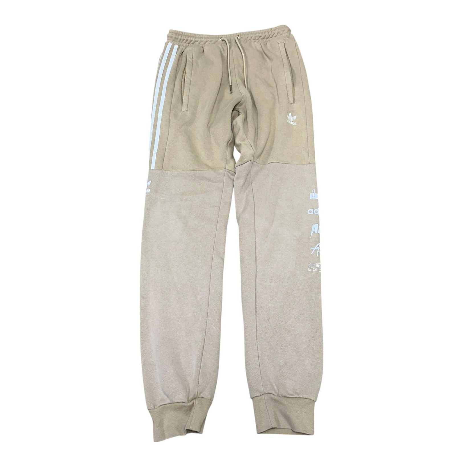 Adidas Originals Mens Sweatpant Joggers Y2k Beige Cuffed Small