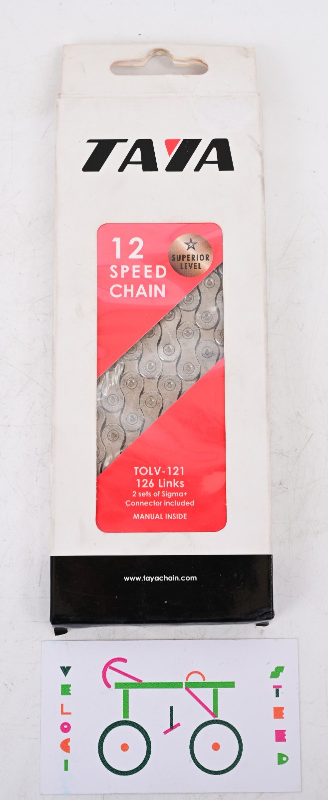Taya TOLV-121 12-Speed Bicycle Chain, 126 Link Silver, w/ Quick Link
