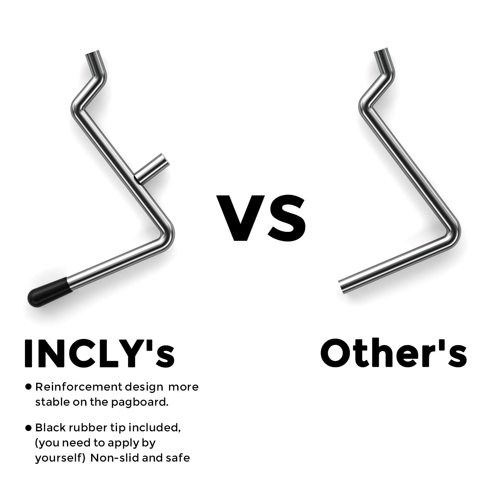 INCLY Pegboard Hooks Set for Hanging Tools, 206PCS Heavy Duty Peg Hook Hanger...