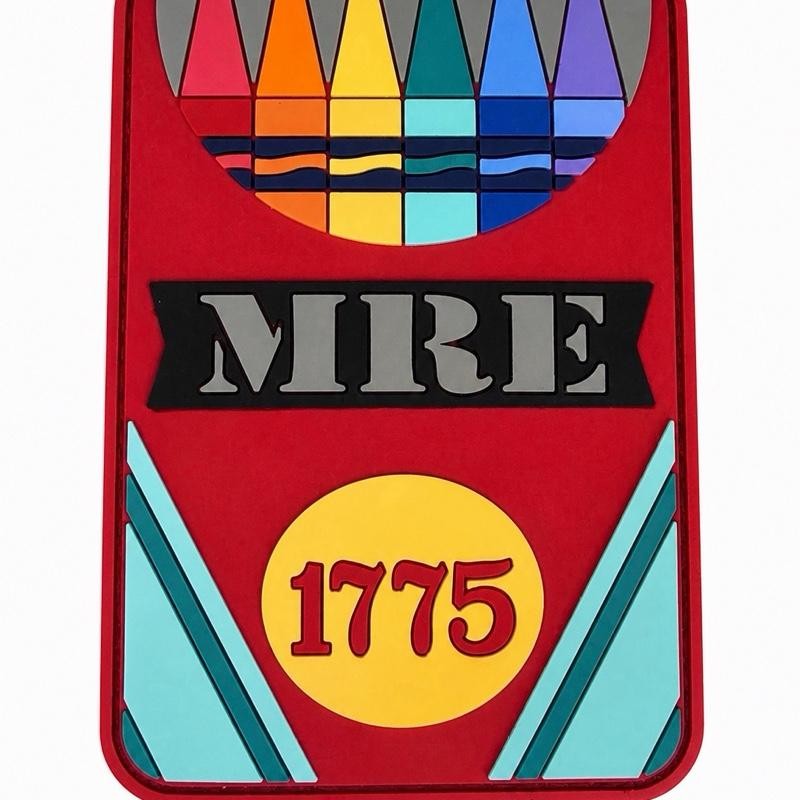 MRE PVC Rubber Crayon Eaters Marine Funny Patch 1775 Hook&Loop 3.5x2.25 Inch