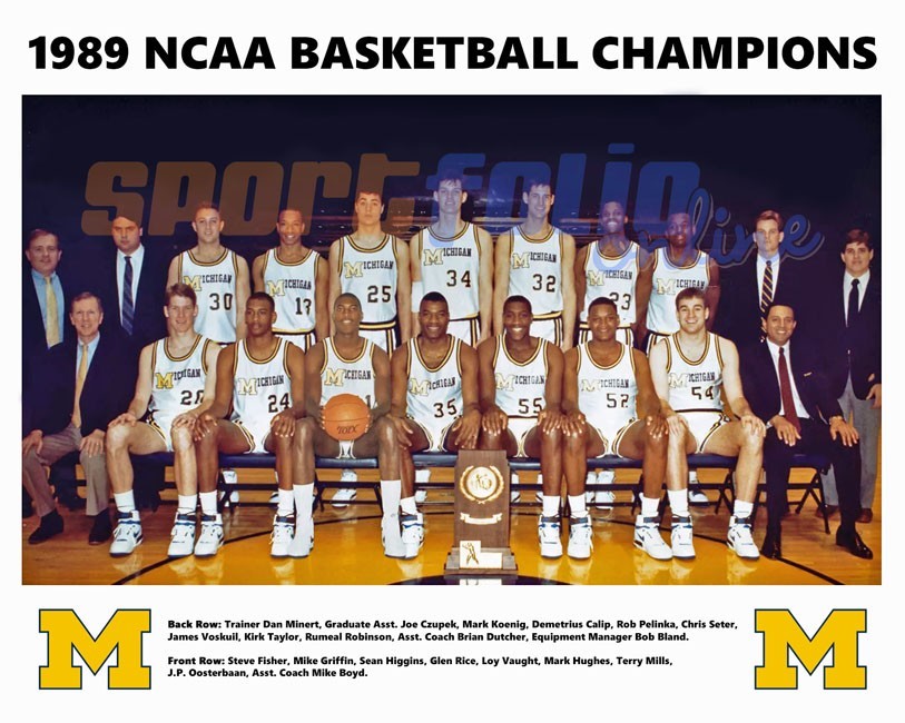 1989 MICHIGAN WOLVERINES Glossy 8x10 Photo NCAA CHAMPIONS Poster Print